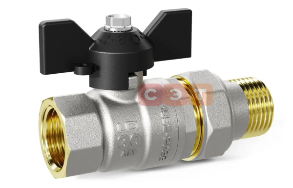 Кран шаровый с американкой НР-ВР (бабочка)  LD PRIDE (Россия)    1/2"